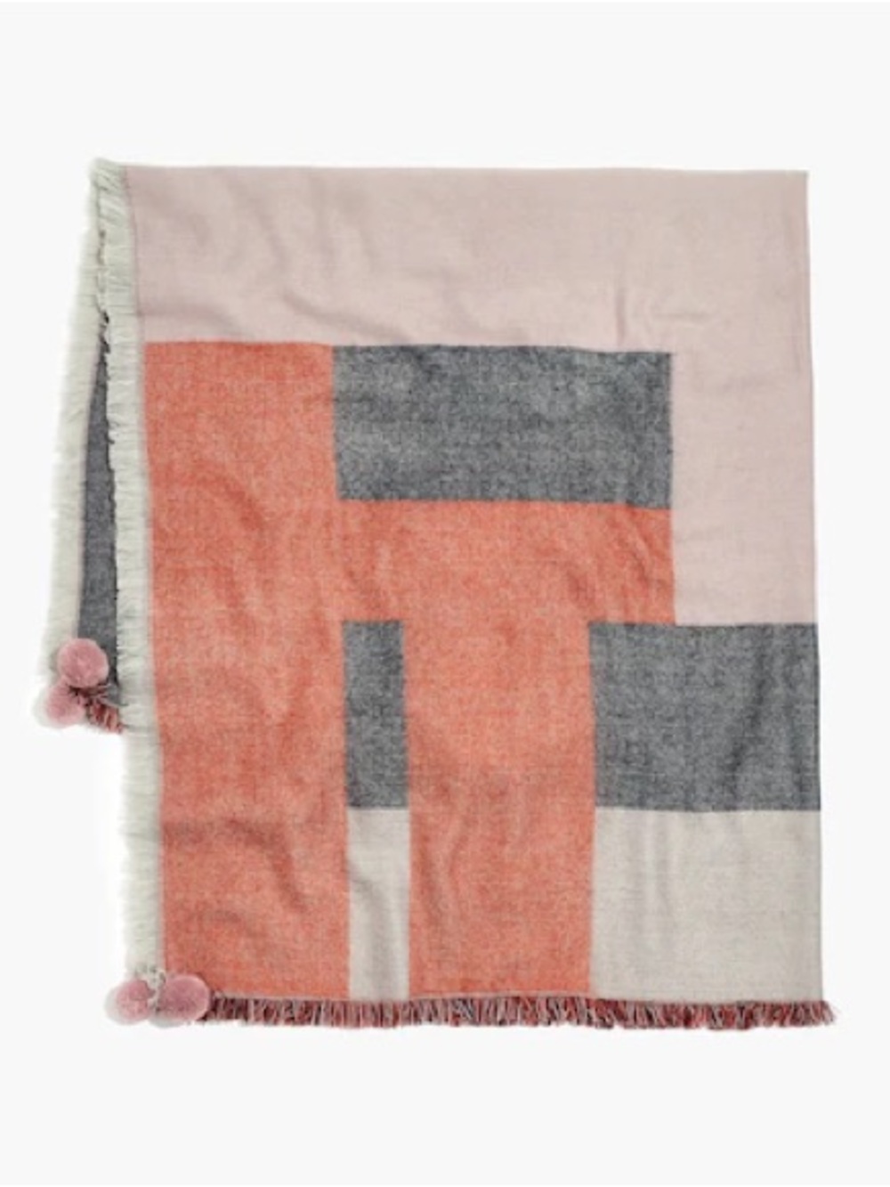 Madewell Plaid Pom-Pom Blanket Scarf